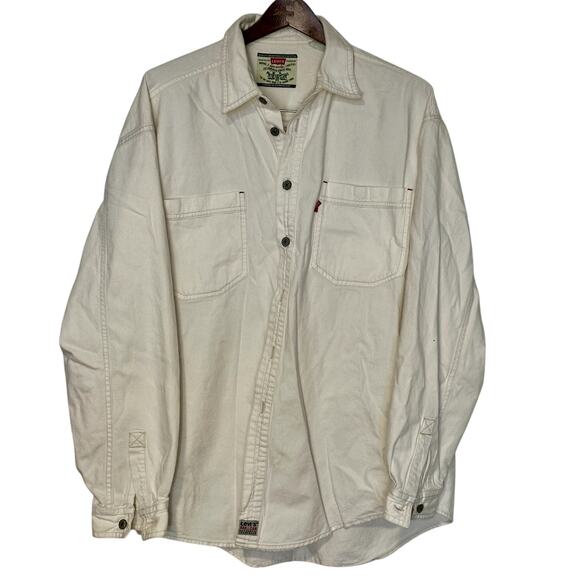 Levi's Red Tab Cream Button Down Men's‎ large 100% Cotton - Picture 1 of 7